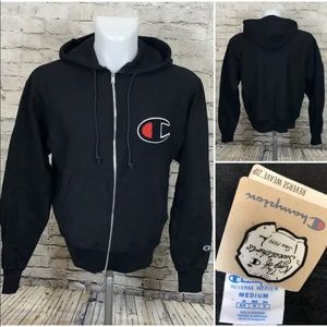 Champion Zip-Up Black Hoodie
